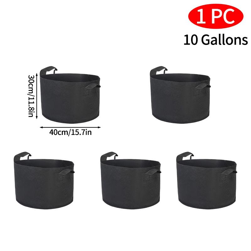 5Pcs 3-50 Gallons Grow Bags Non-Woven Fabric Plant Pots With Handle Garden Planting Bag For Tomato, Potato, Strawberry, Flowers Set