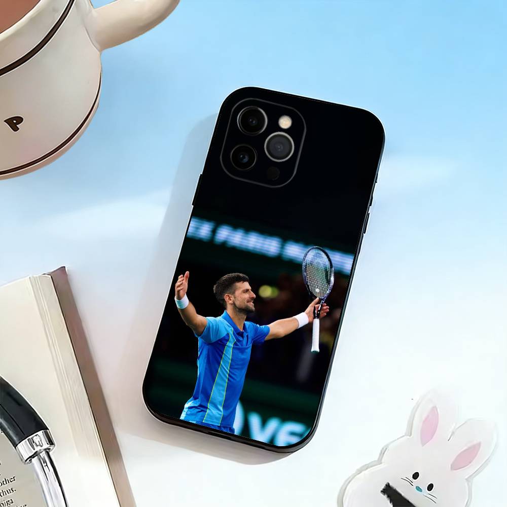 GOAT-Novak Djokovic Handyhülle Für iPhone 17, 16,15,14,13,12,11 Plus,Pro Max, Andere Weiche Schwarze Abdeckung