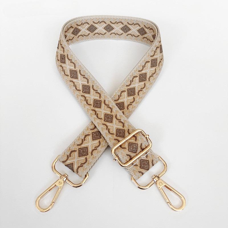 New Thickened Canvas Webbing Colored Rhombus Adjustable Shoulder Crossbody Long Strap Women's Bag Parts Accessories Broadband