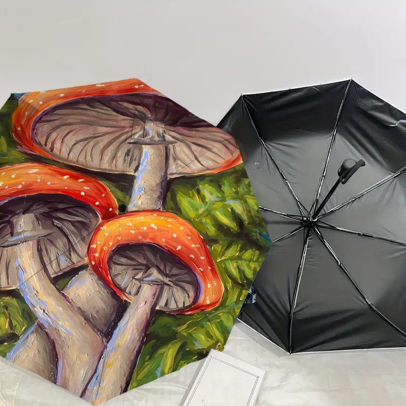 1pc Mushroom Garden Fantasy Umbrella with Plastic Handle,Suitable for All Seasons Home Travel Outdoor UmbrellaDD657