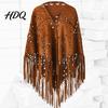 Winter Coat Accessory Women Shawl Hollow Tassels Hem Scarf Color Versatile Warm Fabric Comfortable Wrap Classic