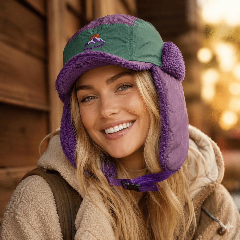 Windproof Bomber Hats Embroidered Earflap Bonnet Fashion Ski Russian Cap Outdoors