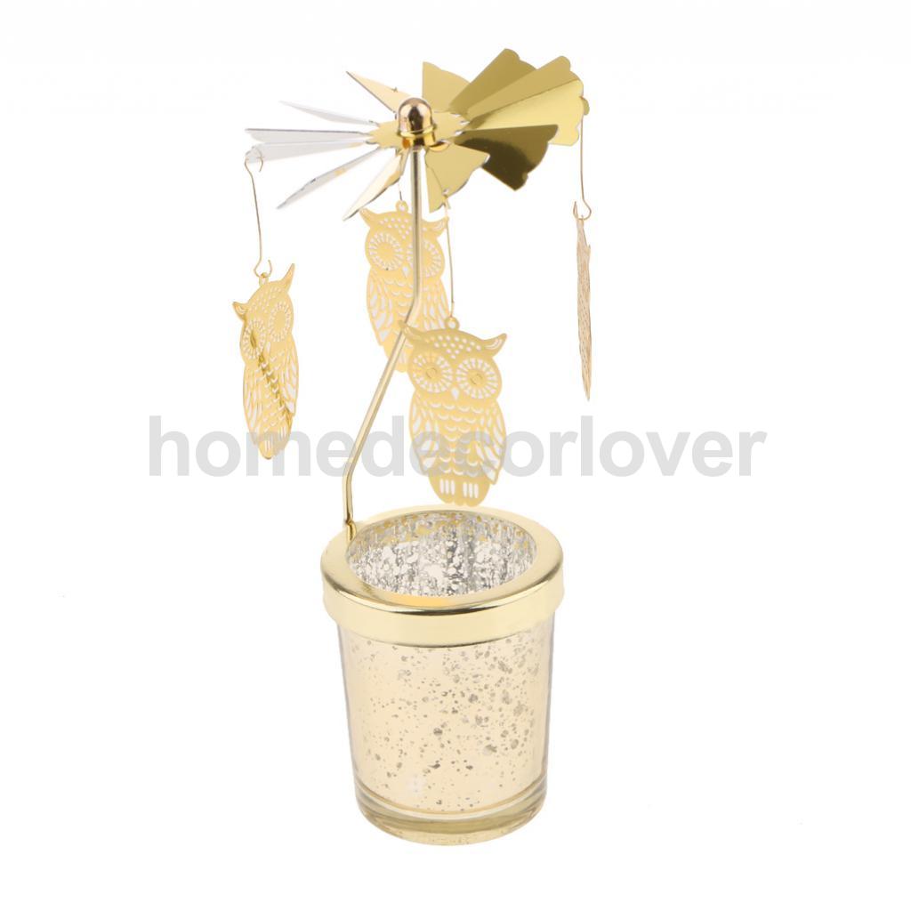 Carrousel Tealight Rotating Candle Holders Romantic Golden Night Light Creative Gifts Holiday Decorative Lamp