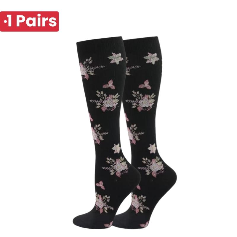 1 Pair Cute Cat Compression Socks Knee High 20-30 Mmhg Fit Medical Edema Diabetes Varicose Veins Running Sports Socks
