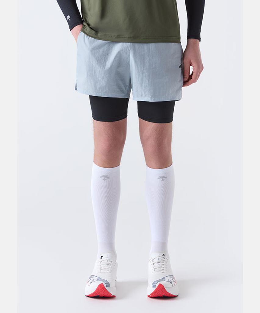 DESCENTE Running 3-Inch Two-In-One Shorts Gray (Sq123Rhp39) (B Type)