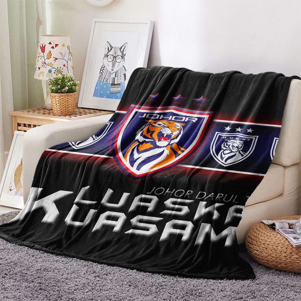 Johor Darul Ta'zim FC  Print Flannel Blanket, High quality Comfortable for All Seasons, Home Decor, Warmth and Comfort