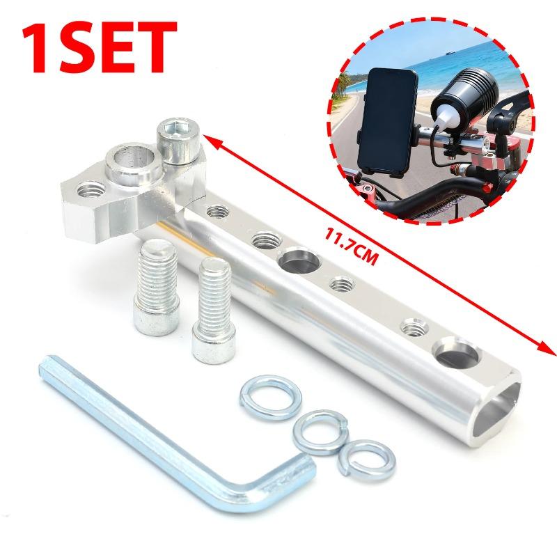 Suporte Extensor Multifuncional de Alumínio para Espelho Retrovisor de Motocicleta, Scooter, ATV, Suporte para Holofote, Suporte para Celular
