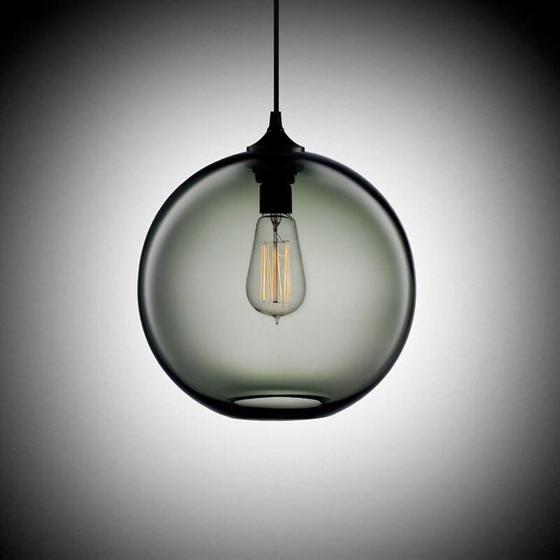 Lampade a sospensione a sfera in vetro a 6 colori industriali vintage Loft diametro 30 cm Apparecchi da cucina Ristorante