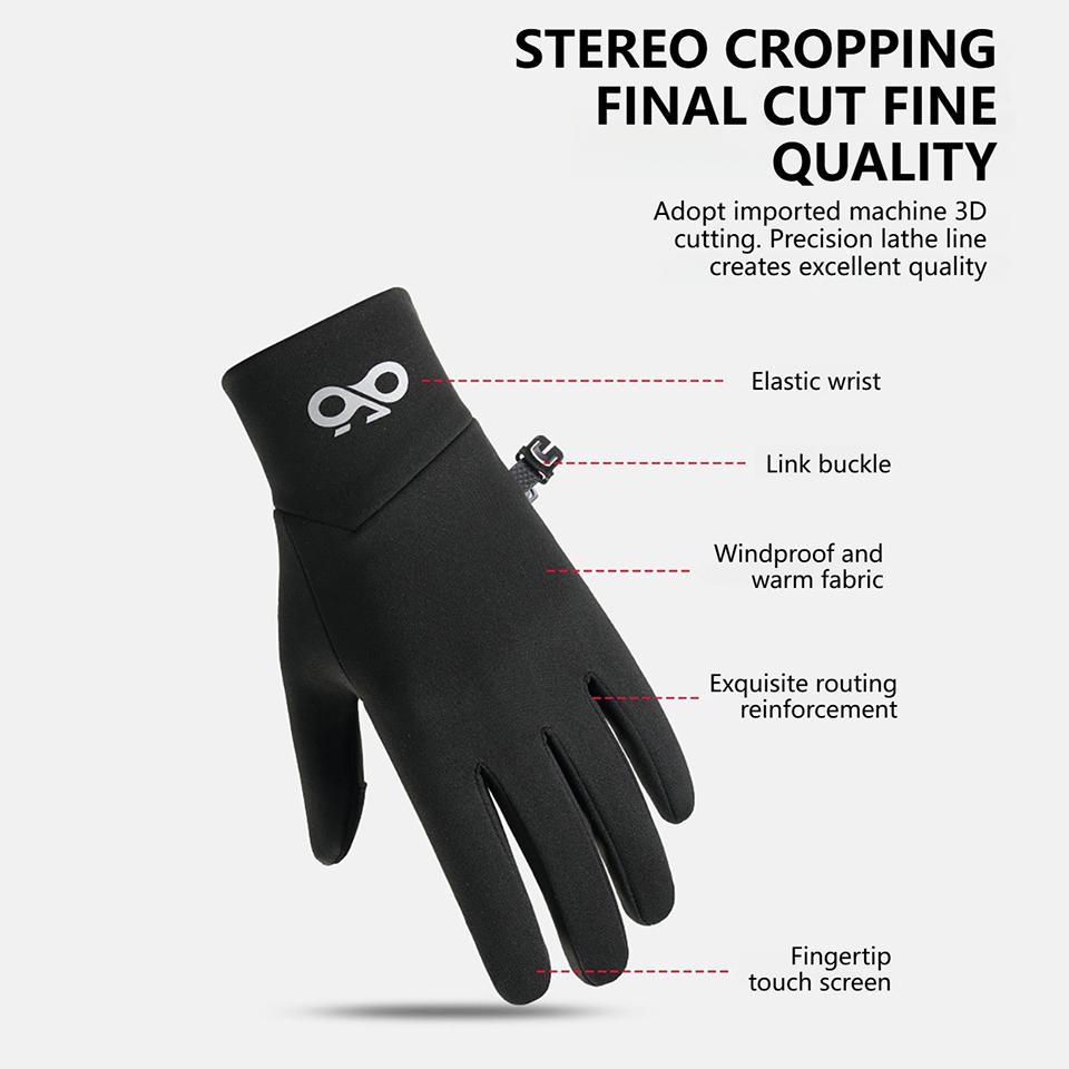 Getinfit Cycling Gloves Thin Fleece Lined Touch Screen Windproof for Outdoor Sports Running Biking