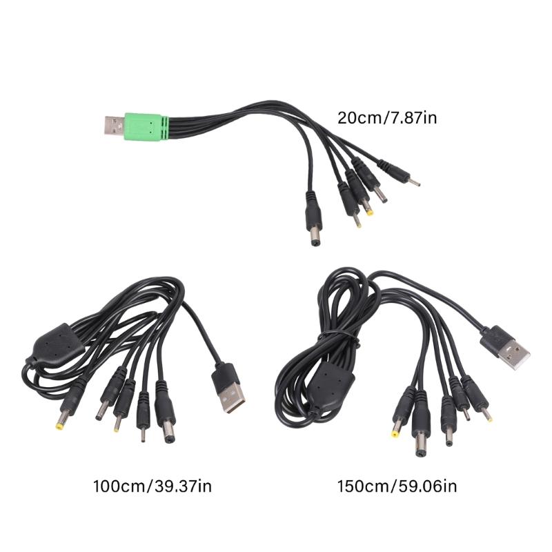5V USB To 5.5x2.1mm 4.0x1.7mm 2.0x0.6mm 2.5x0.7mm 3.5x1.35mm Charging Cable for Electric Toothbrush Desk Lamp Use