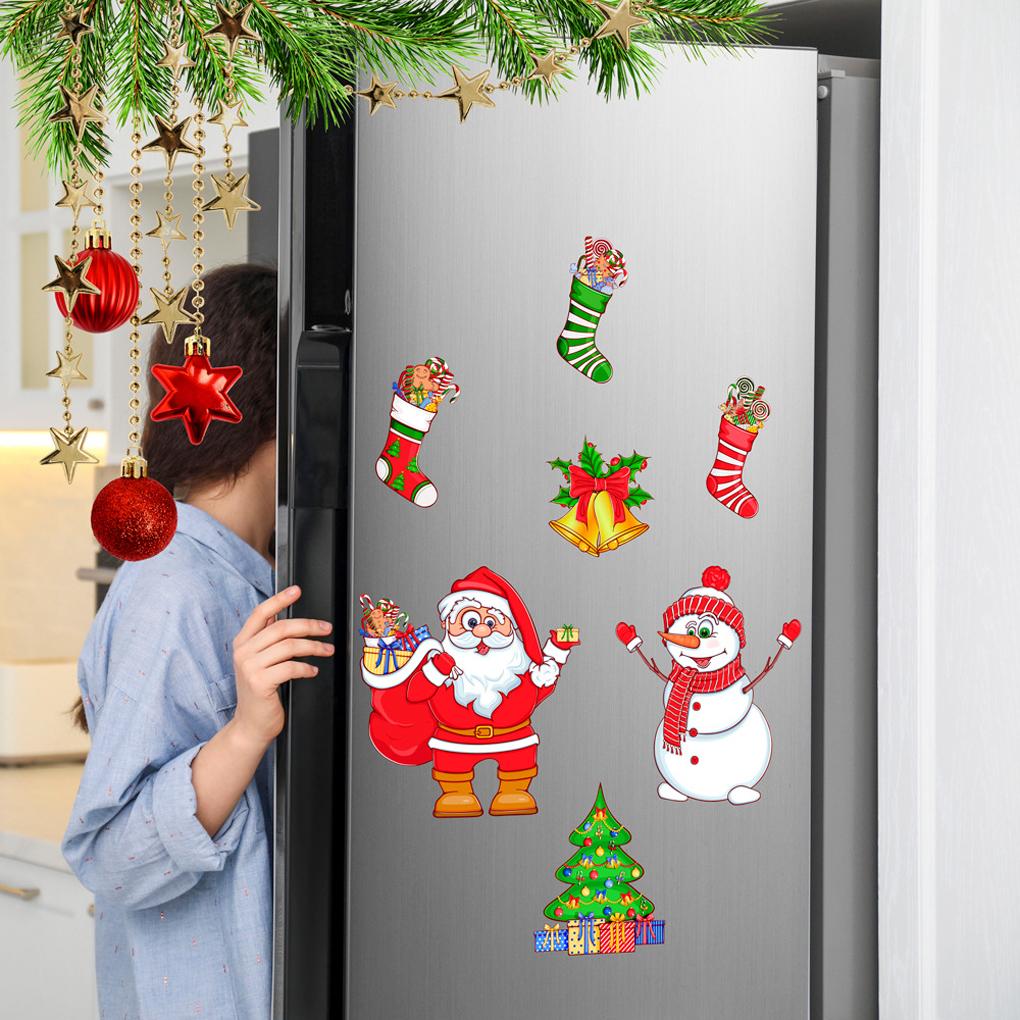 Santa Refrigerator Magnet Garage Door Magnet Decorations Festive Christmas Refrigerator Magnet Set with Santa Claus for Kitchen