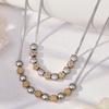 European & American Fashion Star Zirconium Necklace & Bracelet Set - Color-block Stainless Steel Jewelry