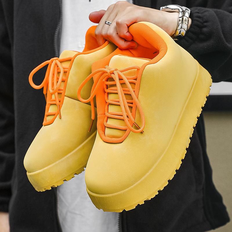 

Winter Warm Street Style Men s motorcycle Boots Height Increasing Light Adult Man Sports Casual Shoes Sneakers A2 45 оранжевый