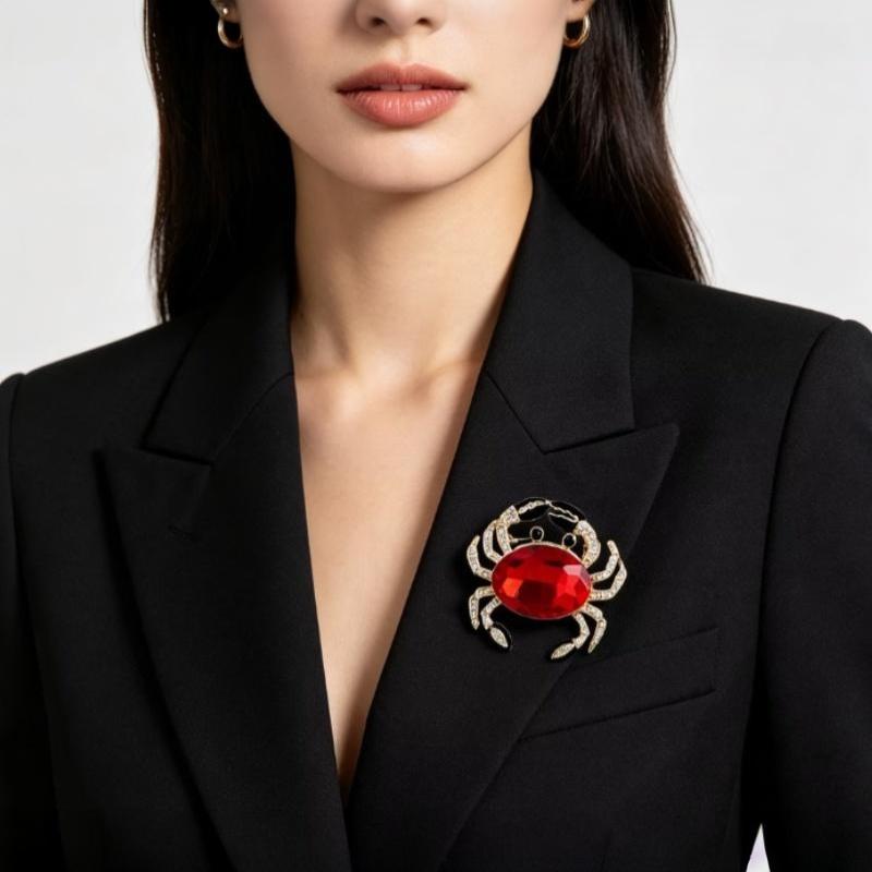 Baroque Luxury Vintage Crab Design Brooch For Men And Women Jewelry Accessories For Wedding Holiday Party Gift