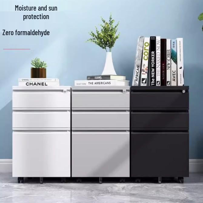Movable Steel Under-Desk Cabinet with Locking Drawers