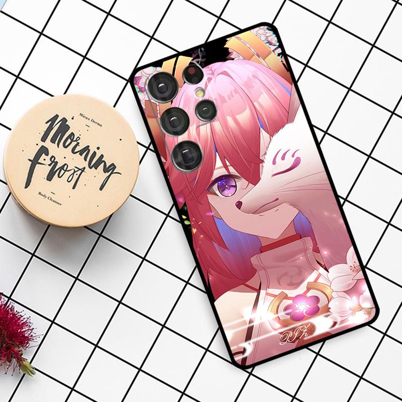 Genshin Impact Yae MIko Case For Samsung Galaxy S21 S22 S23 S24 S25 Ultra S9 S10 S25 Plus S25 FE S20 FE Phone Cover