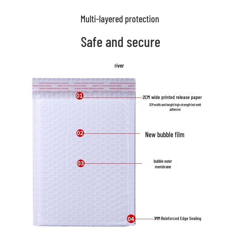 Waterproof Matte Bubble Bag 100g - Thickened, Shockproof, Self-Adhesive Packaging for Clothing