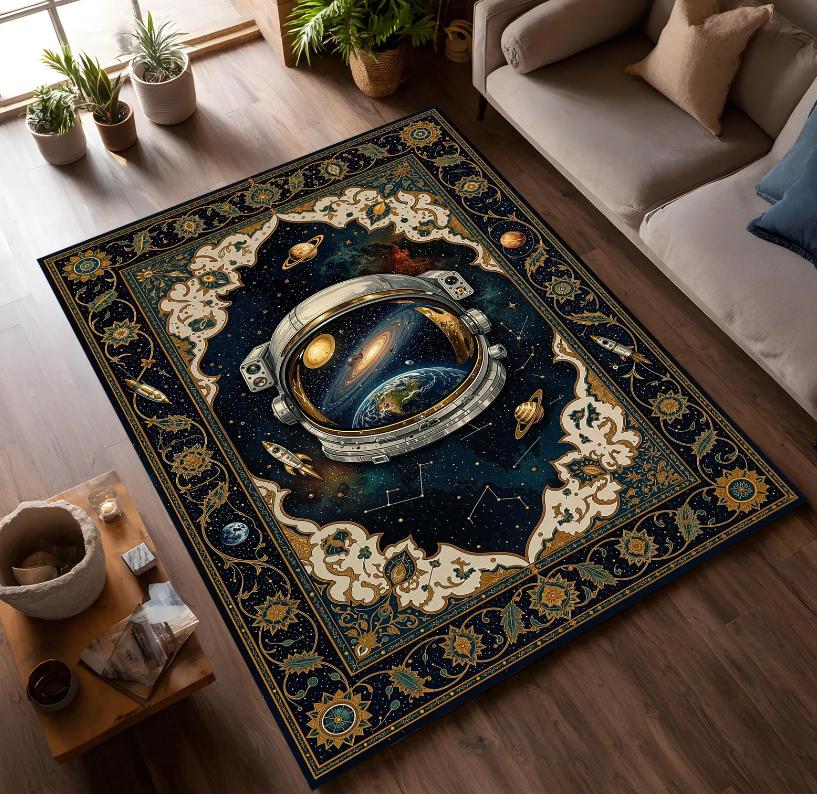 Milky Way Galaxy Rug Starry Sky Space Rug, Star Themed Carpet