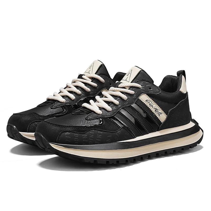 Walking Shoes Wear Resistant Comfortable Soft Thick Soled Casual Sports Shoes Outdoor Lace Up Heightening Indoor Running Shoes