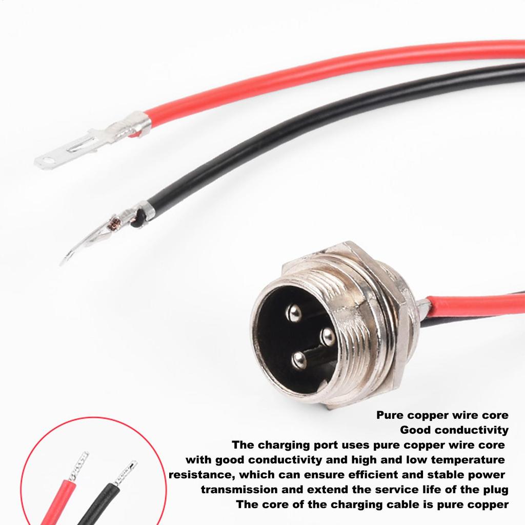 Aviation Head Scooter Charger Electric Scooter 3 Pin Charging Port Dustproof And Waterproof Design Charging Port Socket