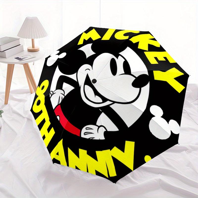 

1pc Mickey Mouse 90th Anniversary Fully Automatic Folding Portable Umbrella, 8 Iron Frames, Three-Fold Design, Suitable for All Seasons, Sui