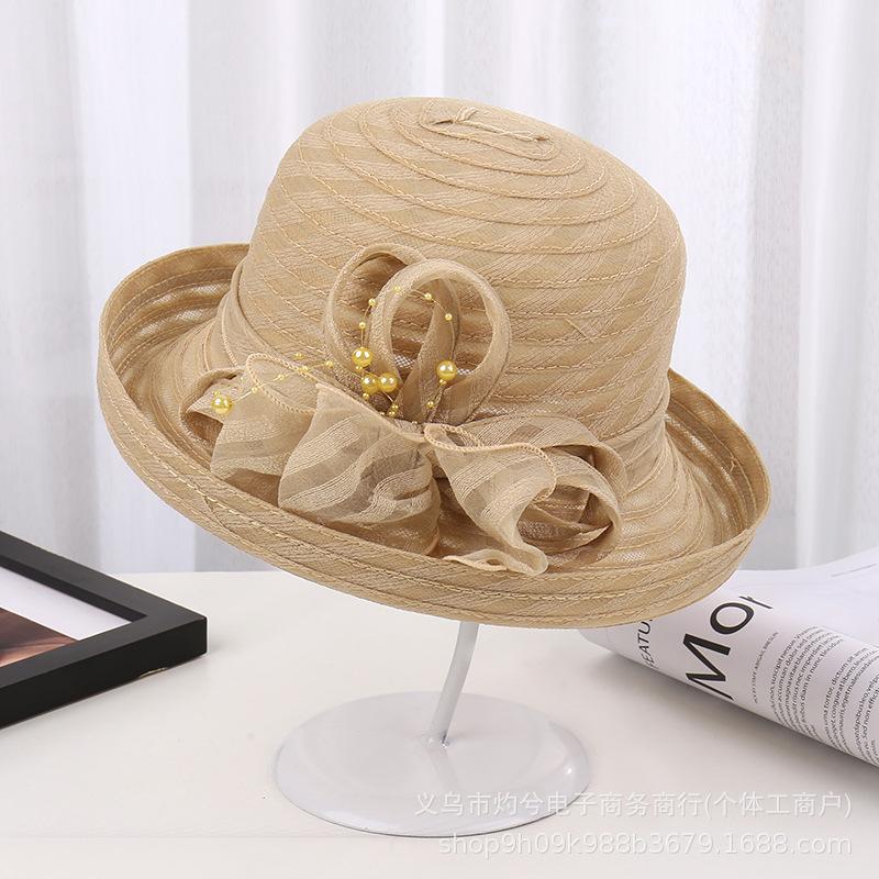 Flower Curled Edge Basin Hat Women Summer Face Cover Sun Protection Fashionable Elegant Sun Hat Casual Bucket Hat Casual Versatile