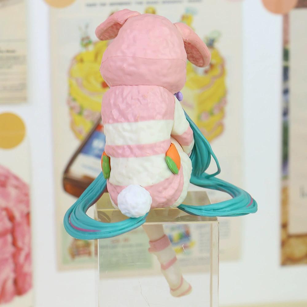 13.8cm Cute Rabbit Ear Pajamas Miku Figure Anime Proportional Humanoid Model Gift Car Decoration Doll Model Kids Toys Fans