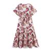 2025 Spring/Summer Women's Elegant Slim Open-Waist Printed Dress