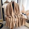 Spring And Autumn Thin Imitation Cashmere Scarf Women'S Versatile Letter Gold Line Decoration Air Conditioning Shawl Warm Thickened Scarf