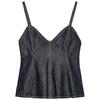 Zaprha2025 New Arrival American Sexy Wavy Style Wide Swing V Neck Camisole Denim Tops Ladies 8197064