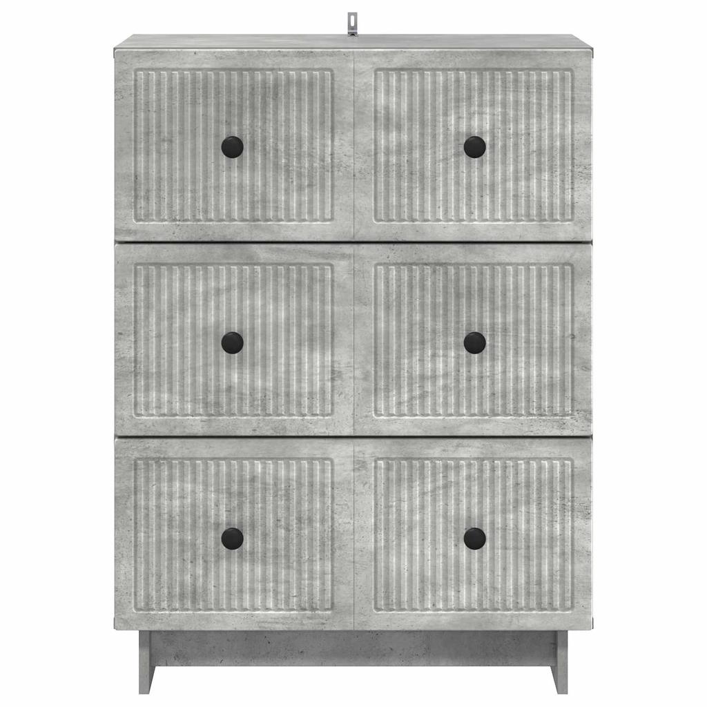 Drawer Cabinet Concrete Grey 66 x 34.5 x 90 cm Particleboard