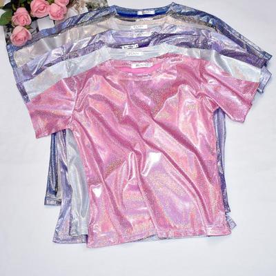Korean Glitter Silk Loose Fit T-Shirt - Trendy Large Size Short-Sleeve Top for Women and Students