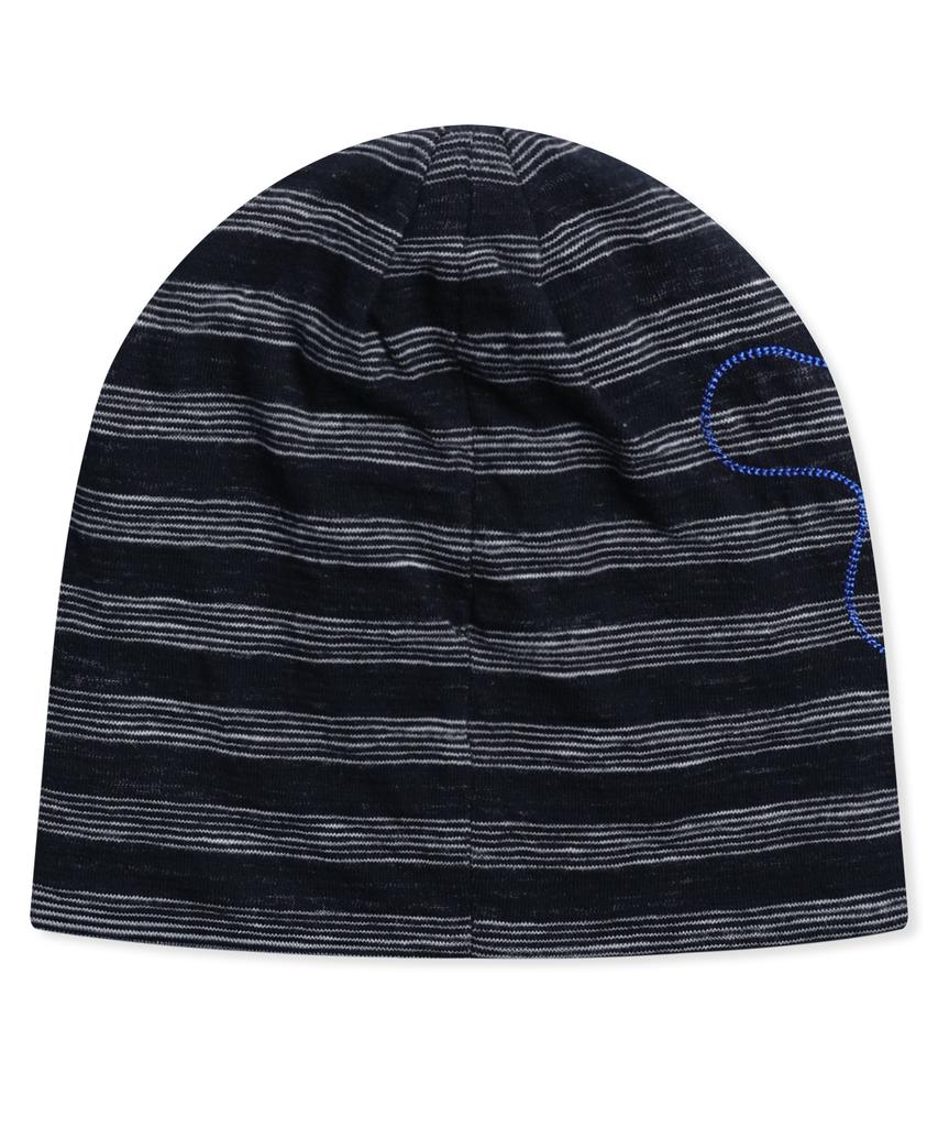 GLACK Gc085 Summer Stitch Stripe Snap Beanie (Black)