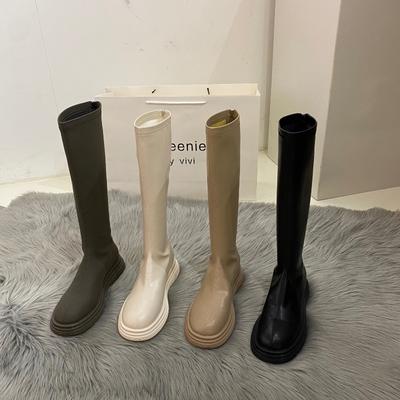 New Style Popular Fashionable Women's Rubber Boot Round Toe Shoes Sexy Thigh High Heels High Sexy Footwear Zipper Platform Boots