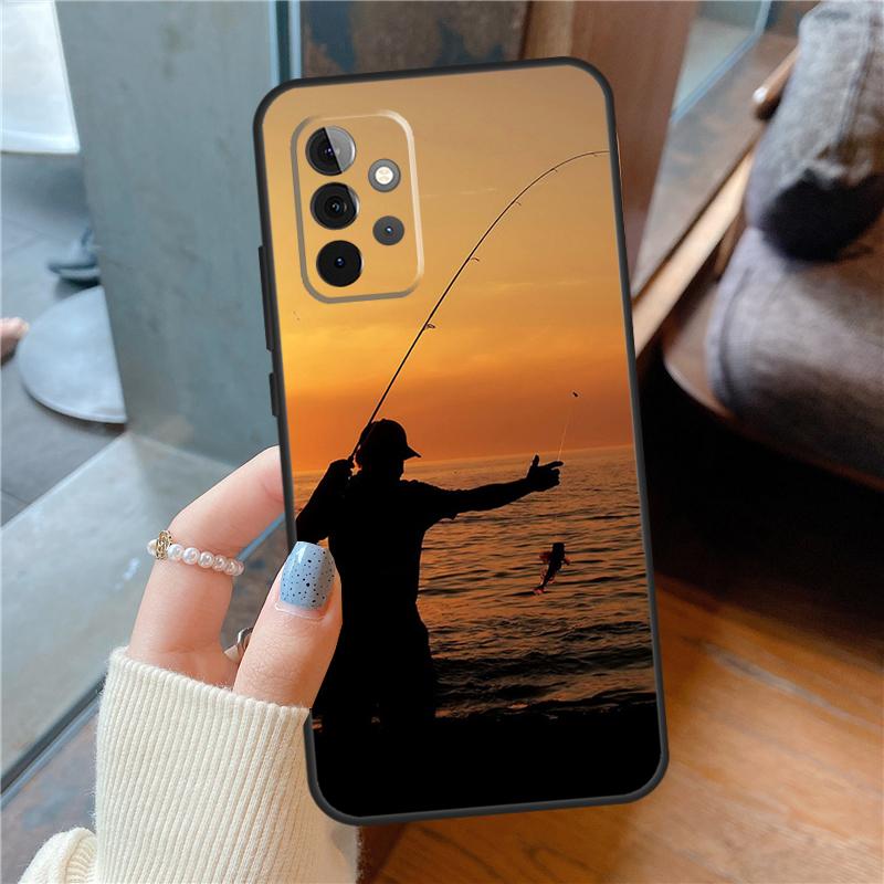 Hunter Man Fishing Dog Case For Samsung Galaxy A16 A13 A26 A36 A56 A06 A55 A35 A15 A54 A34 A14 A53 A12 A22 A32 A52