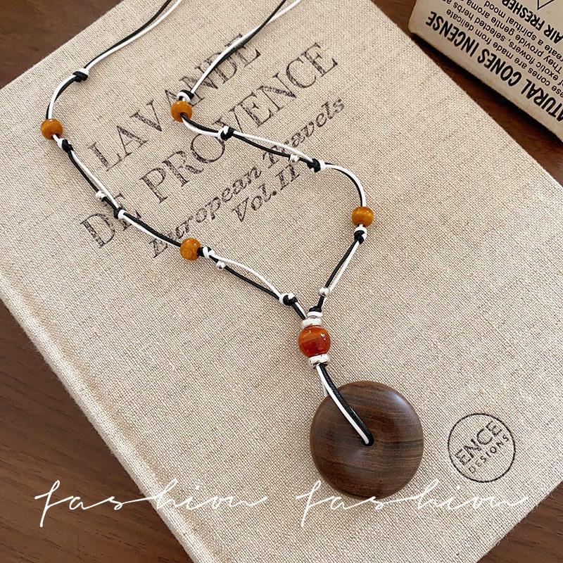 Mori Acorn-Style Ethnic Necklace: Handmade Woven Cotton & Linen Unisex Apparel Accessory