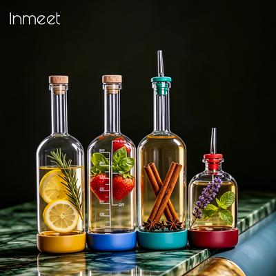 Inmeet Garrafa de Vinho com Bolhas Criativas/Garrafa de Suco para Bar/Garrafa de Coquetel/Garrafa de Óleo Com escala Suprimentos para Bartender