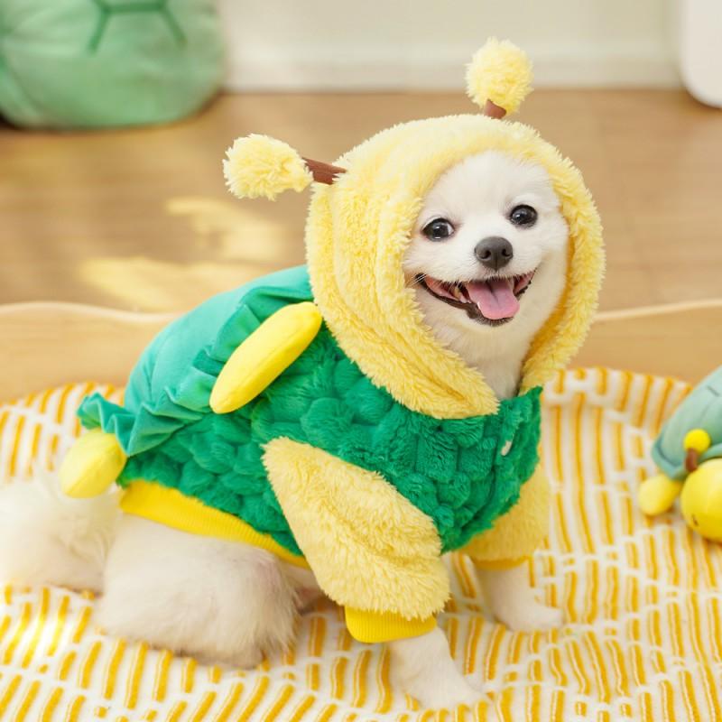 Pet Costume Outfit Dogs Cats Winter Cosplay Turtle Transform Dress With Leash Hole