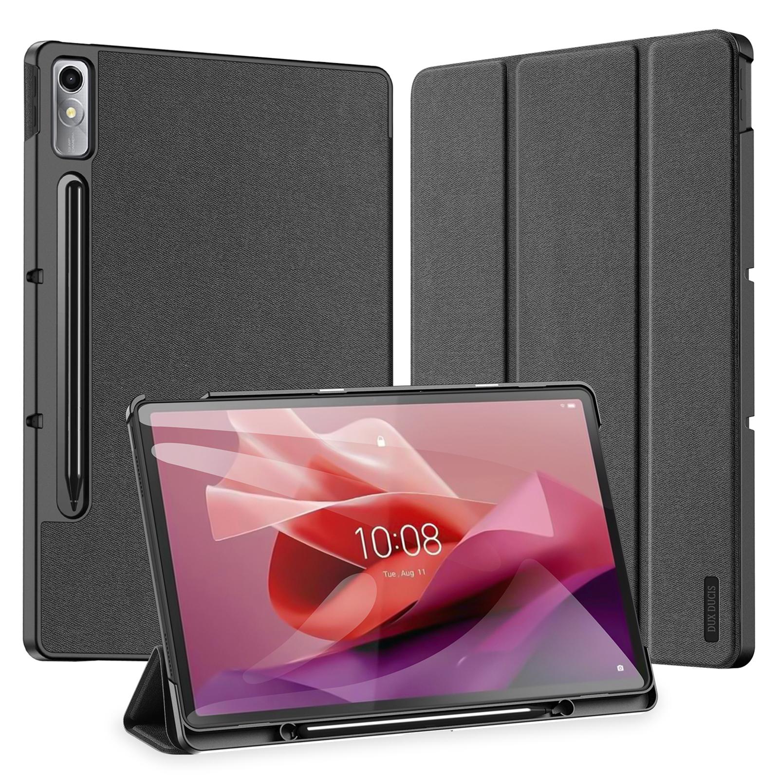 

DUX DUCIS Domo Series PU Leather Smart Case for Lenovo Tab P12,Tri-fold Stand Auto Wake/Sleep Tablet Cover Black