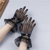 Bow Fishnet Mittens Five-finger Wedding Gloves Fashion Women Driving Gloves  Summer
