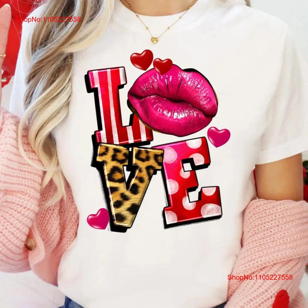 Retro Love T Shirt Valentines Day Valentine Happy Vintage Versatile Casual Soft Graphic Streetwear Fashion Homme