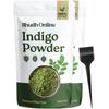 Pó de Índigo Orgânico Shudh Online para Cor de Cabelo Preto (1000 Gramas / 1 Kg), Pó Natural de Folha de Índigo, Avuri Azul, Folha Azul, Neelambari, Neelama