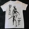 SILENT HILL Dark Silhouette Printed Thriller Game Theme Retro Loose Short Sleeve Womens Tshirt