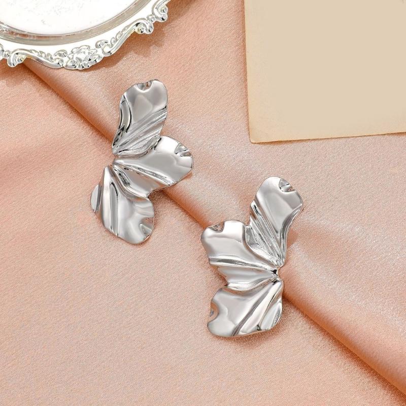 Elegant Irregular Petal Earrings for Women Featuring Alloy Materials Portable for Daily Wear And Special Occasions