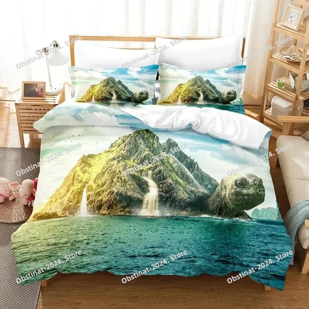 3D Print World Turtles Turtle Island Bedding Set Duvet Cover Bed Set Quilt Cover Pillowcase Comforter king Queen Size Boys Adult