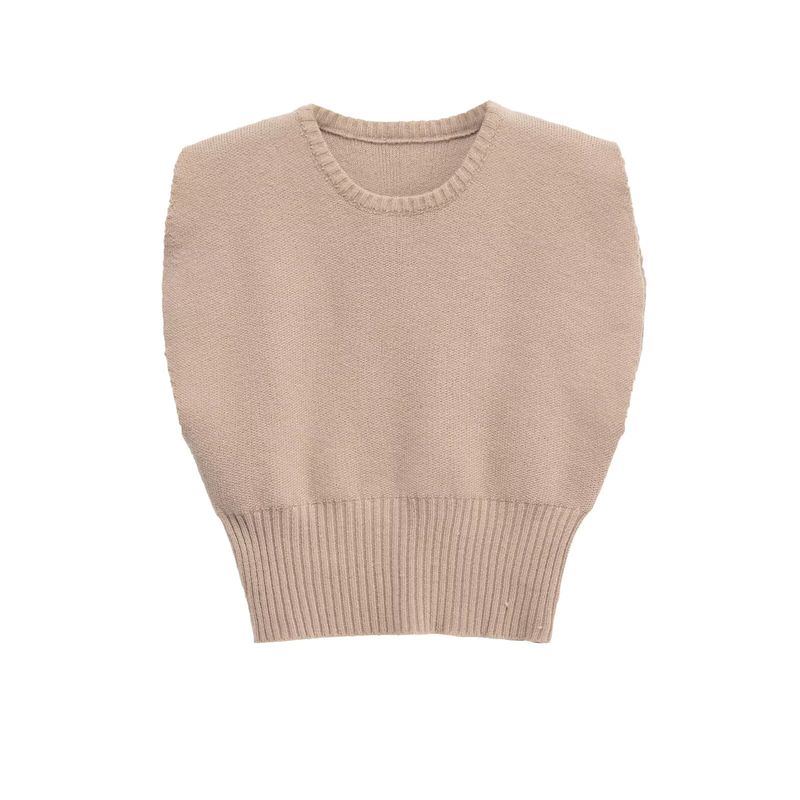 Kaslead New Arrival Women's Fashion Style Stylish Loose Round Neck Sleeveless Knitting Vest 4192112