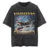 Vintage Washed Bombardiro Crocodilo T Shirt Funny Plane Bomber Crocodile Meme T-shirts Men Women Gothic Casual Humor T Shirts