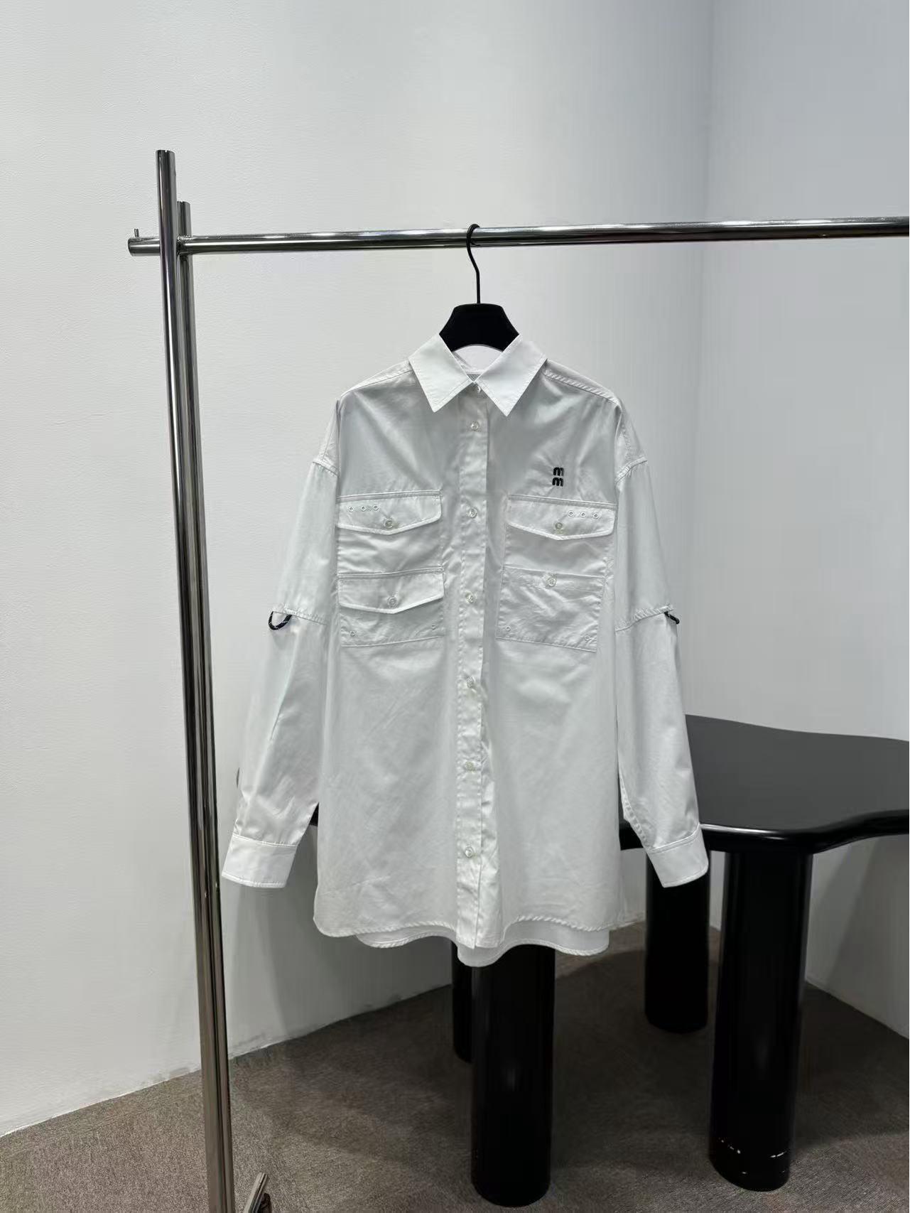 Nanyou Women s Spring Embroidered Loose Fit Lapel Shirt Small