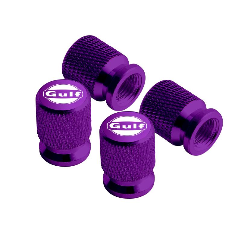 4pcs Metal For GULF Badges Jaguar Land Rover Skoda Seat Hyundai Volvo Peugeot Car Wheel Tire Valve Caps Covers Accessories