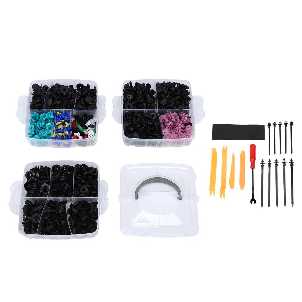 725PCS Car Push Retainer Clips Auto Fasteners Assortment with Cable Ties and Fasteners Remover 725pcs (680+45